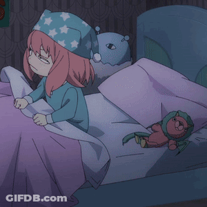 Girl Sleeping In Bed With Purple Blanket GIF