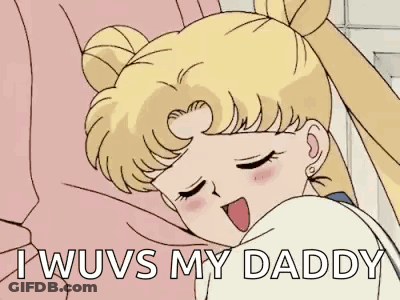 Girl Sleeping On Bed Saying I Wuvs My Daddy GIF