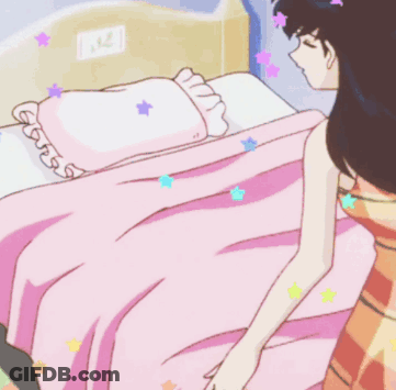 Girl Sleeping On Bed With Clock GIF