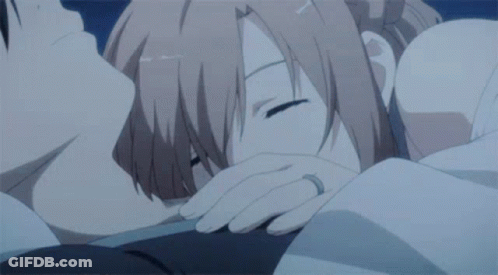 Girl Sleeping On Man's Lap GIF