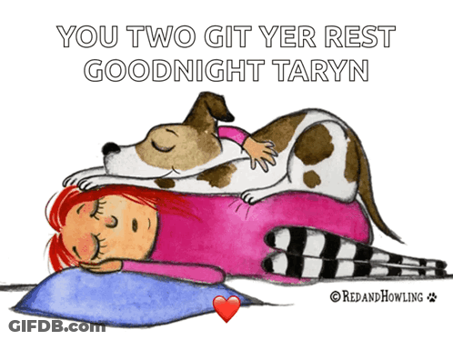 Girl Sleeping With Dog Goodnight Taryn GIF