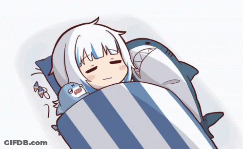 Girl Sleeping With Shark And Zzz GIF