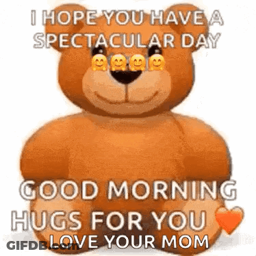 Girl Smiling Next To Stuffed Animal GIF