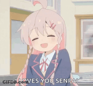 Girl Smiling Saying I Loves You Senpai GIF