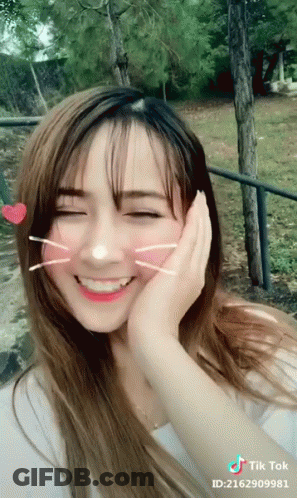 Girl Smiling With Eyes Closed TikTok ID GIF