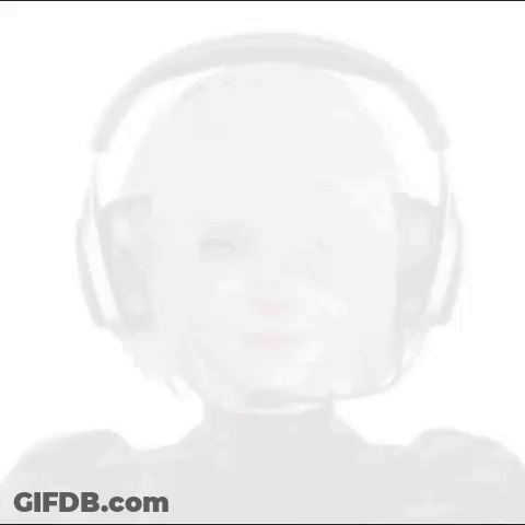 Girl Smiling With Headphones And Microphone GIF