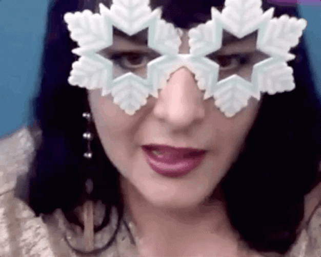 Girl Snowflake Eyeglass GIF