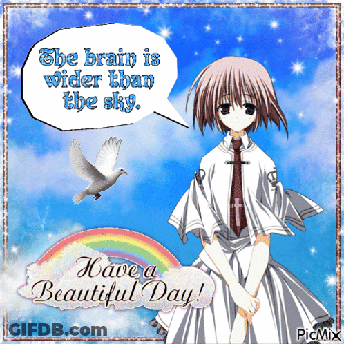 Girl Speech Bubble Brain Is Wider Than Sky GIF