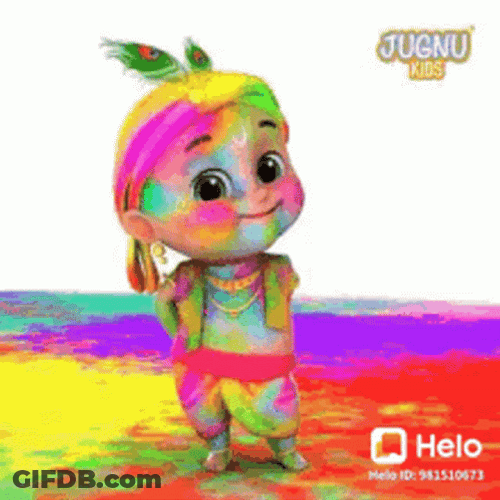 Girl Splashing Happy Holi Greeting GIF