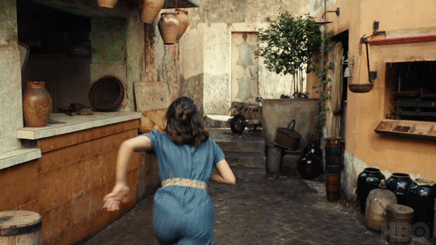 Girl Sprint Together With Her Dog GIF