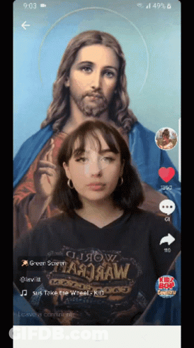 Girl Standing Before Jesus Picture GIF