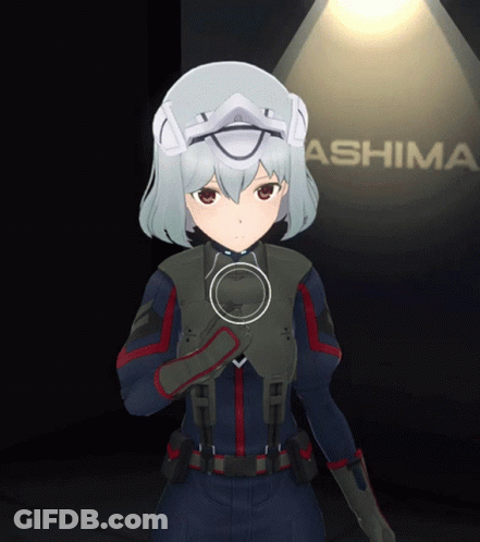 Girl Standing In Front Of Ashima Sign GIF