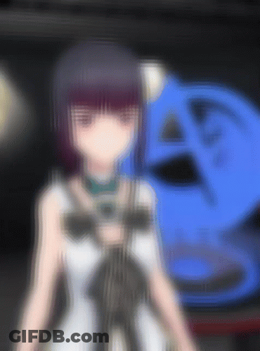 Girl Standing In Front Of Blue GIF