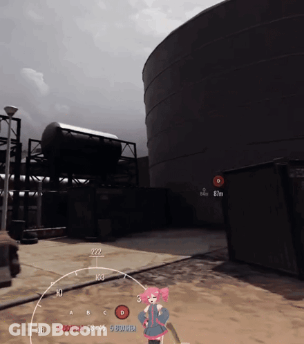 Girl Standing In Front Of Building Video Game Screenshot GIF