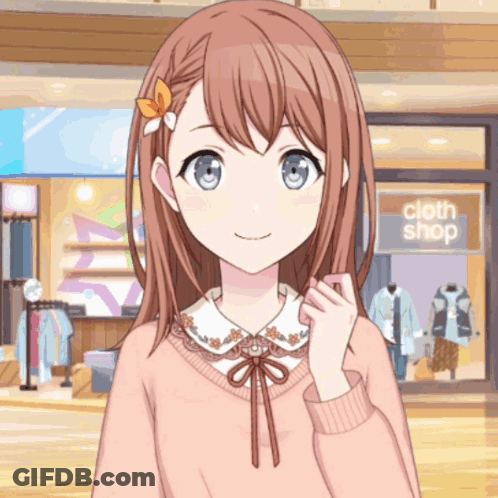 Girl Standing In Front Of Clothing Shop GIF