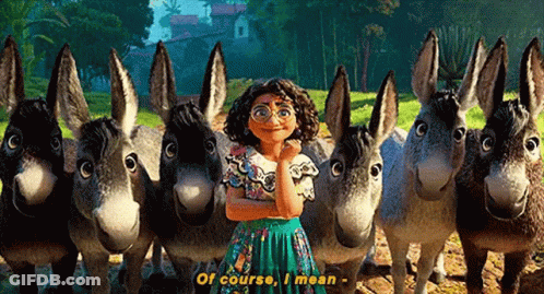 Girl Standing In Front Of Donkey Herd GIF