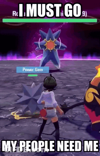 Girl Standing In Front Of Star Pokemon GIF