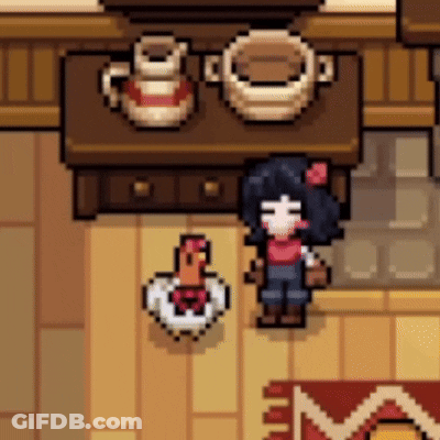Girl Standing Next To Chicken In Video Game GIF
