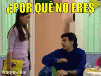Girl Standing Next To Man Saying Por Que No Eres GIF
