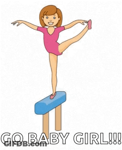 Girl Standing On Balance Beam Go Baby Girl GIF