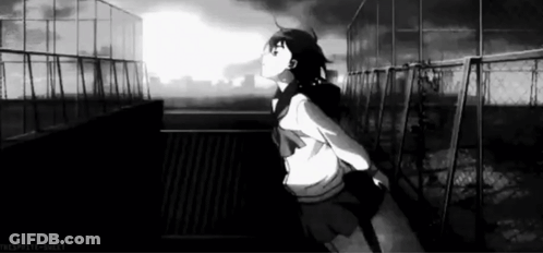 Girl Standing On Balcony GIF