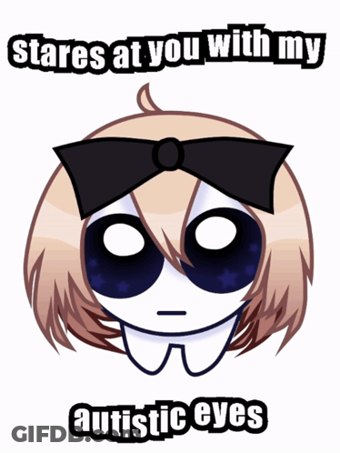 Girl Staring With Autistic Eyes GIF