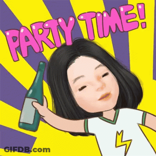 Girl Sticker With Wine Bottle Party Time GIF