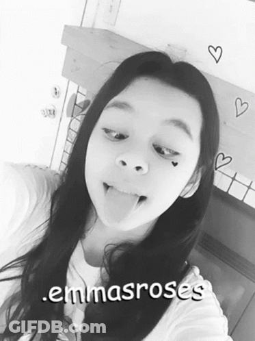 Girl Sticking Tongue Out Emma Roses GIF