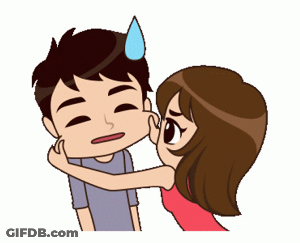Girl Super Pulling Boy Cheeks GIF