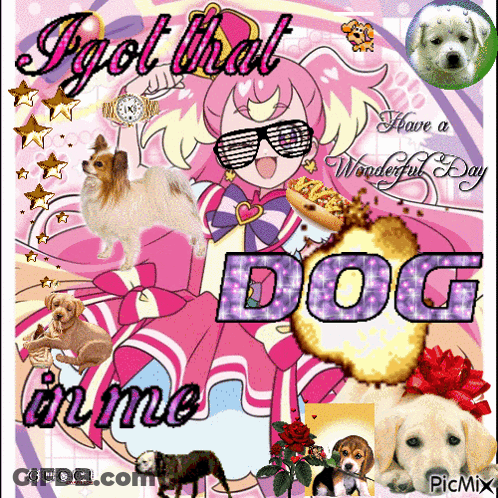 Girl Surrounded By Dogs I Got That Dog In Me GIF