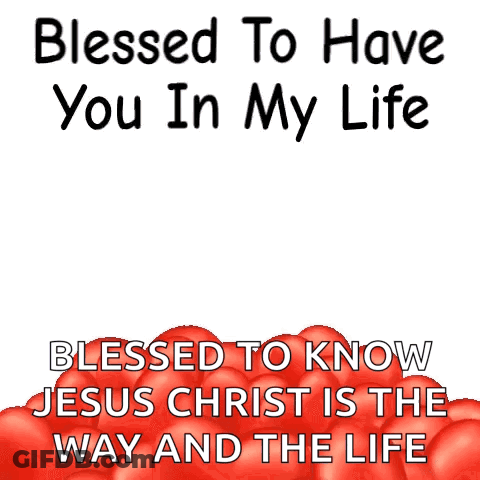 Girl Surrounded By Red Hearts Blessed To Have You In My Life GIF
