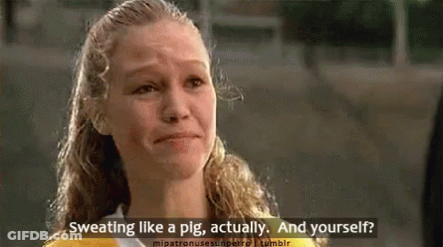 Girl Sweating Like A Pig GIF