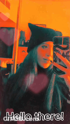 Girl Taking Selfie Saying Hello There GIF