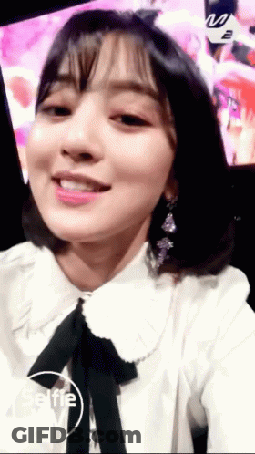 Girl Taking Selfie With M Letters GIF