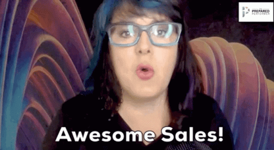 Girl Talking About Awesome Sales GIF