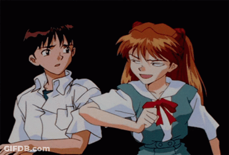 Girl Teasing Shinji GIF
