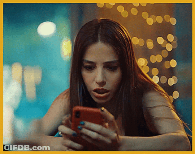 Girl Terrified Sending Message With Fear GIF