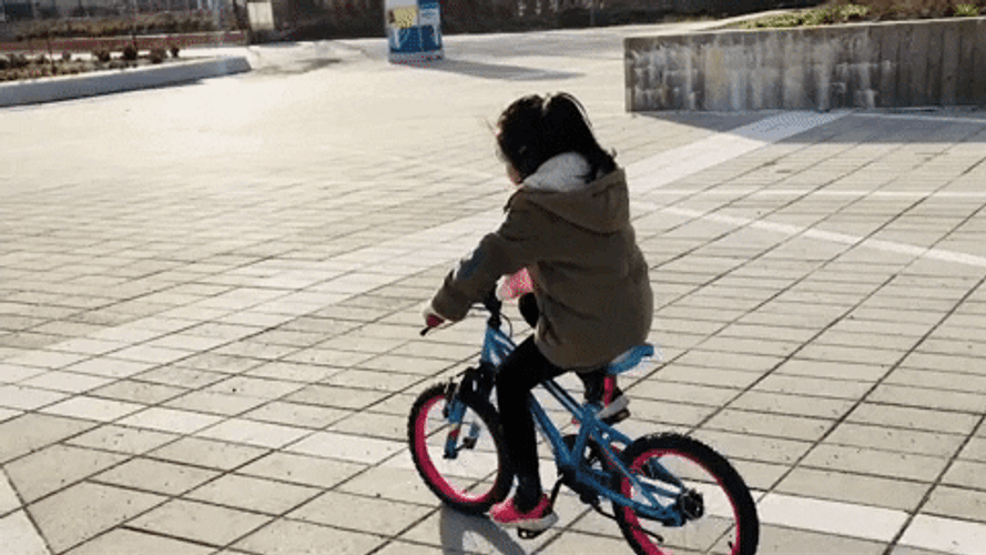 Girl Toddler Riding Bike GIF