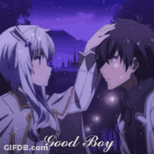 Girl Touching Boy's Forehead Saying Good Boy GIF