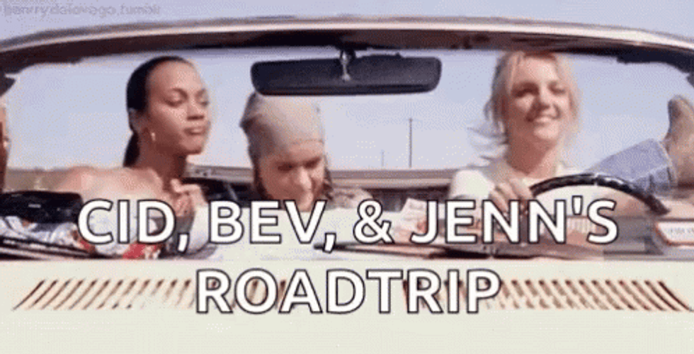 Girl Trio In A Road Trip Meme GIF