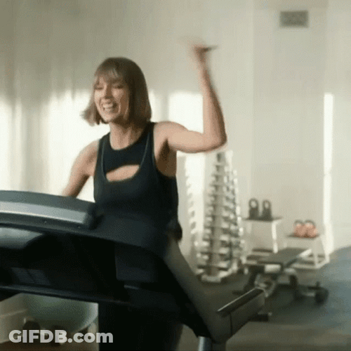 Girl Tripping On Treadmill GIF