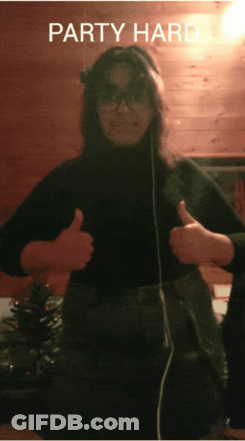 Girl Two Thumbs Up Shy Dance Party Hard GIF