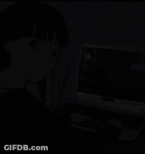 Girl Typing On Laptop Named Koji GIF