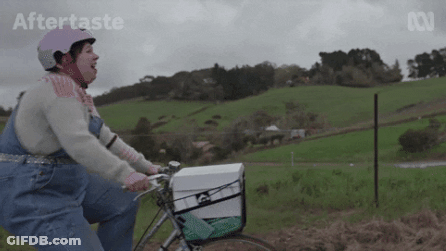 Girl Unstable Riding Bike GIF