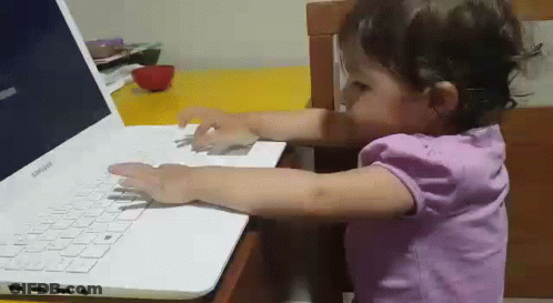 Girl Using Samsung Laptop GIF