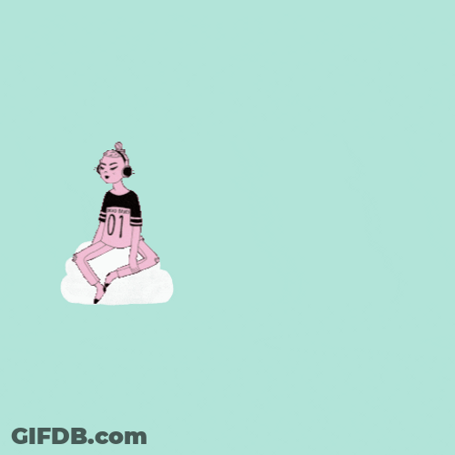 Girl Vibing With Rainbow GIF