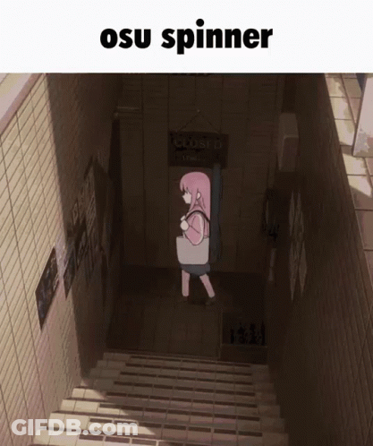 Girl Walking Down Stairs With Closed Sign GIF
