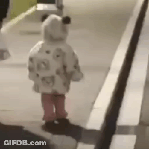 Girl Walking In Teddy Bear Coat And Pink Boots GIF