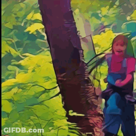 Girl Walking In Woods GIF