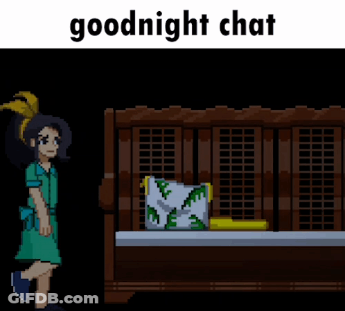 Girl Walking Next To Pillow Goodnight Chat GIF